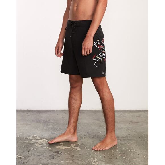 RCVA Performance Board Shorts size 34 Special Edition Graphics Artwork skull - Picture 1 of 9